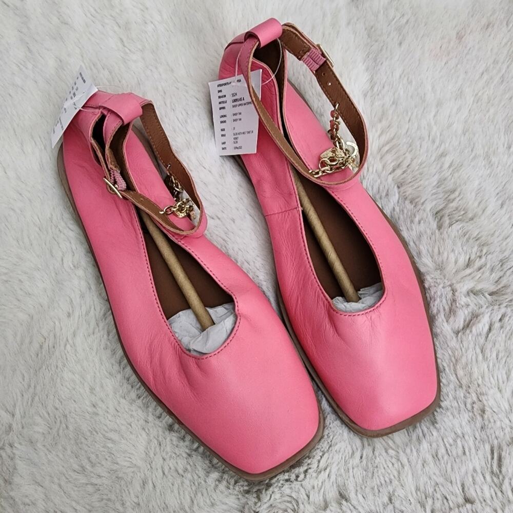 Free People Mystic Treasures Charm Flats in Watermelon Pink - NWT Sample 37